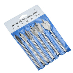 Flat Drill Bit Set, Spade Bit for Wood Spade Bits, Assorted, 3/8-Inch to 1-Inch, 6-Piece
