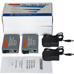 Gigabit Ethernet Media Converter 1310nm/1550nm 1 RJ45 port ethernet to fiber optic, a pair of 10/100 RJ45 to 1000M Bi-Directional Single-Mode