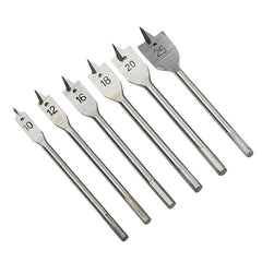 Flat Drill Bit Set, Spade Bit for Wood Spade Bits, Assorted, 3/8-Inch to 1-Inch, 6-Piece