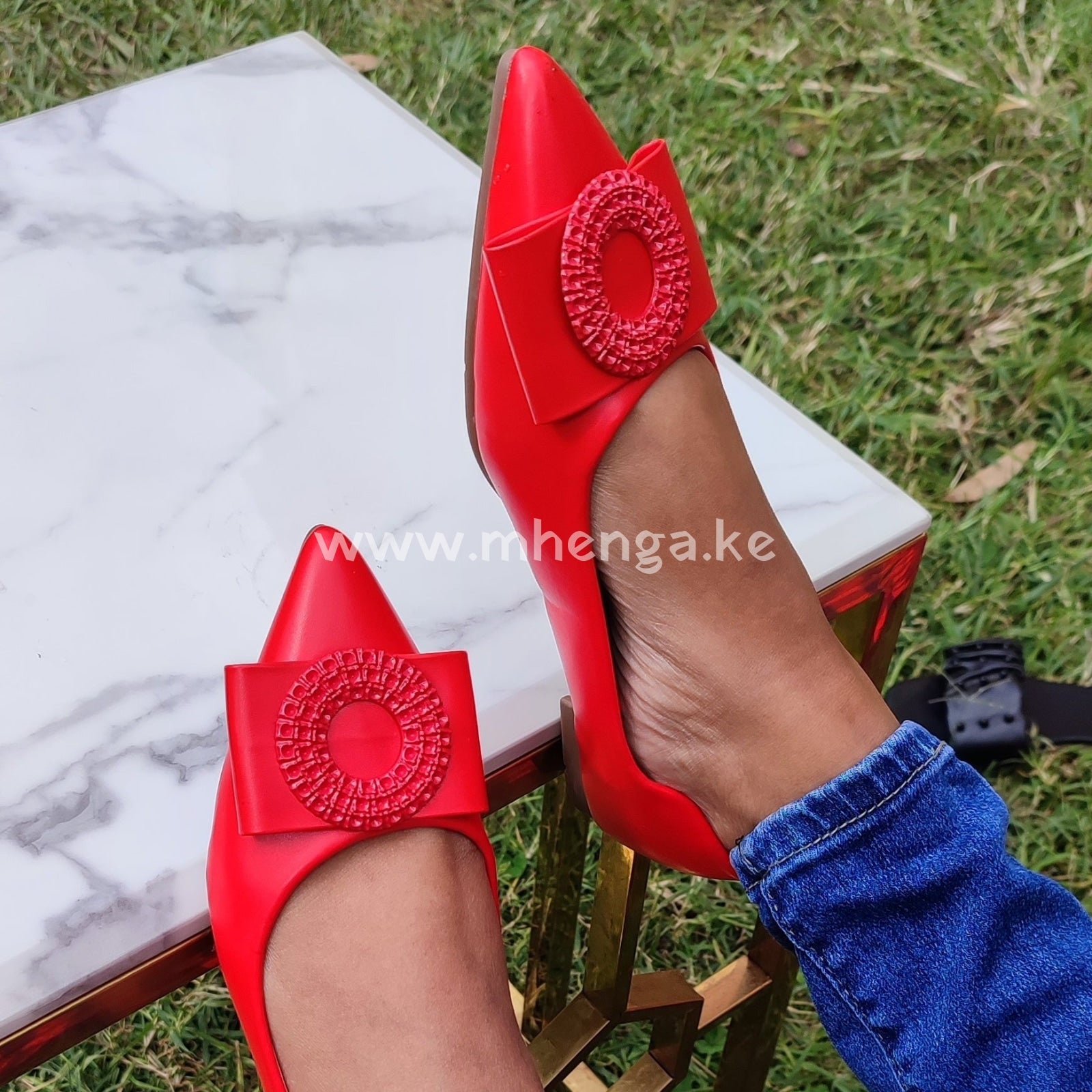 Circle Round Pointed Flats Women Shoes Ladies Shoe 37 / Red