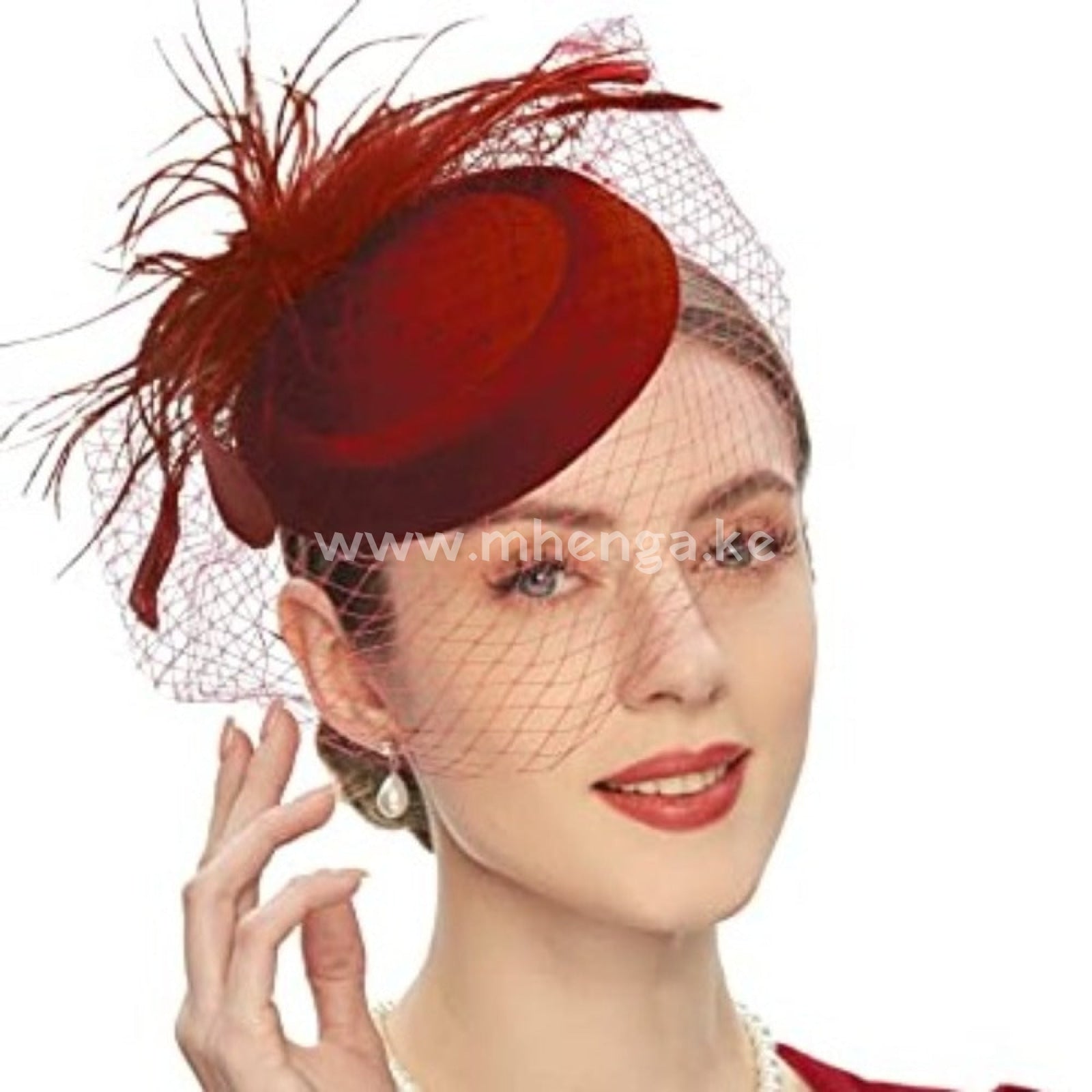 Fascinators Hats Pill Box With Feathers For Women Fascinator Wedding Ladies Fascinators Maroon
