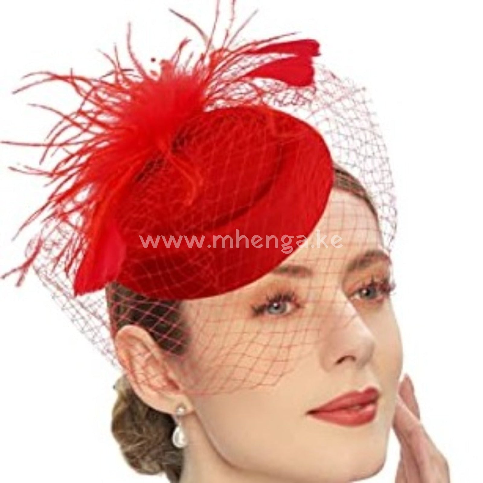 Fascinators Hats Pill Box With Feathers For Women Fascinator Wedding Ladies Fascinators Red