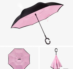 Umbrella Umbrella C -Hook self stand Rain Umbrella Windproof Reverse Umbrella