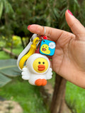 Chick bird keyholder rubber keychain