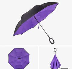 Umbrella Umbrella C -Hook self stand Rain Umbrella Windproof Reverse Umbrella