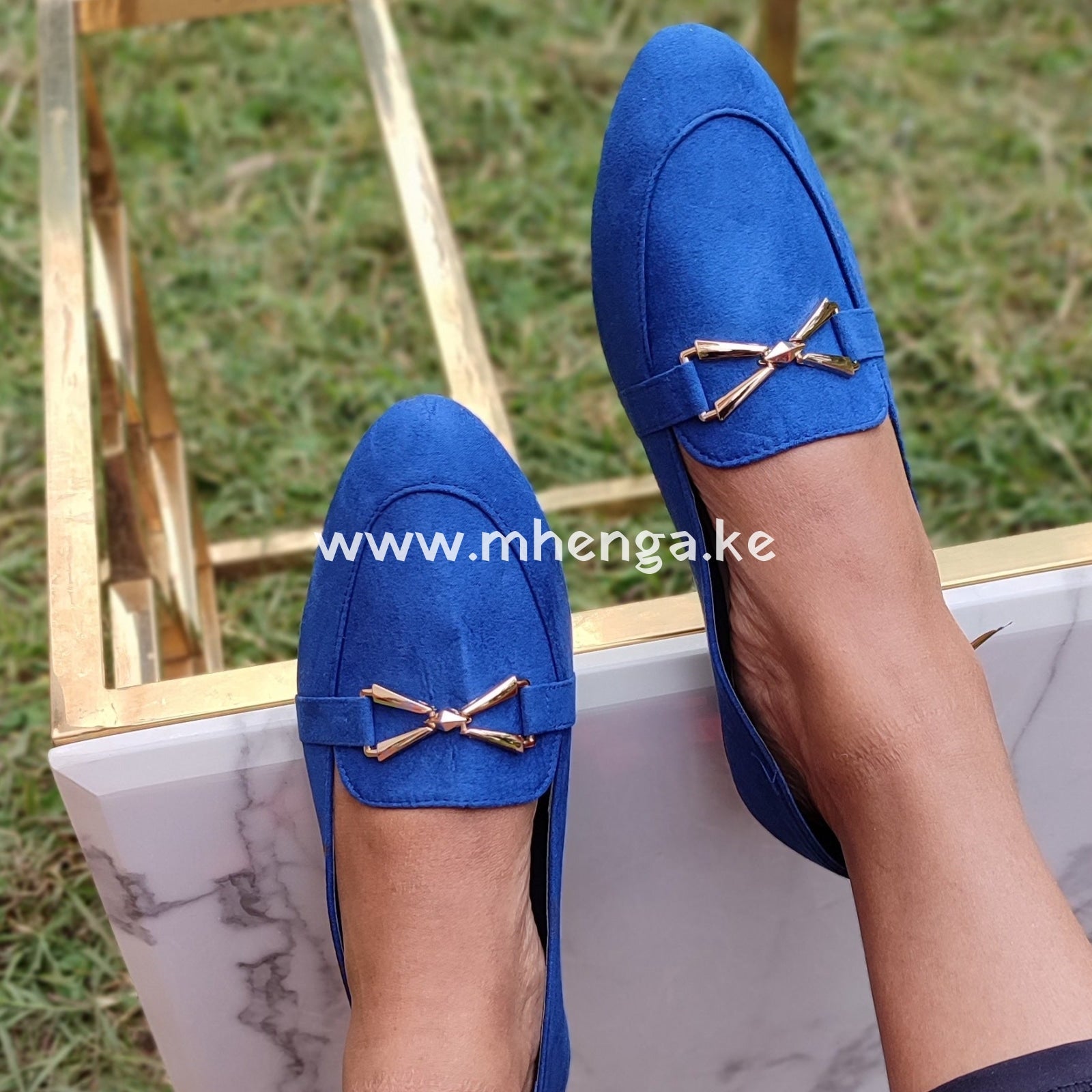 Loafers Women Shoes Loafer With Metal Ladies Shoe Buckle Flats 37 / Blue
