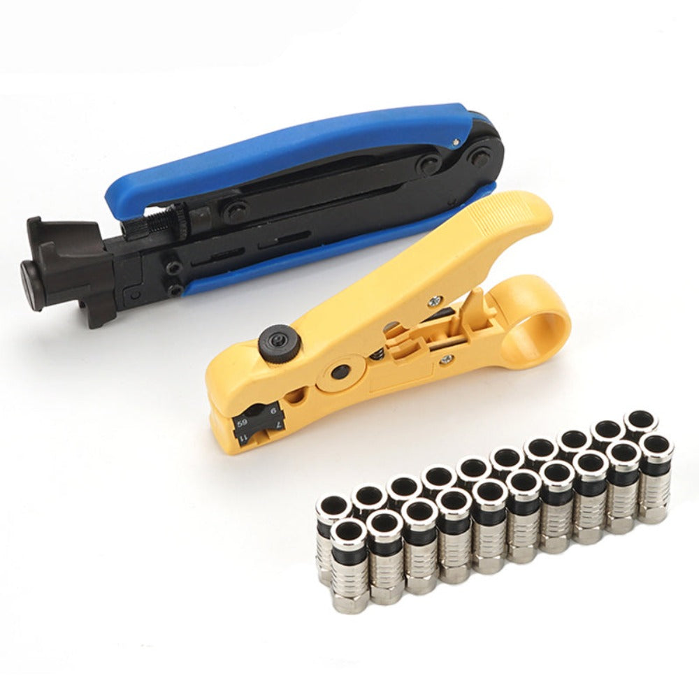Coaxial Compression Tool Coaxial Cable Crimper Kit Adjustable rg6 rg59 rg11 75-5 75-7 Coaxial Cable Stripper